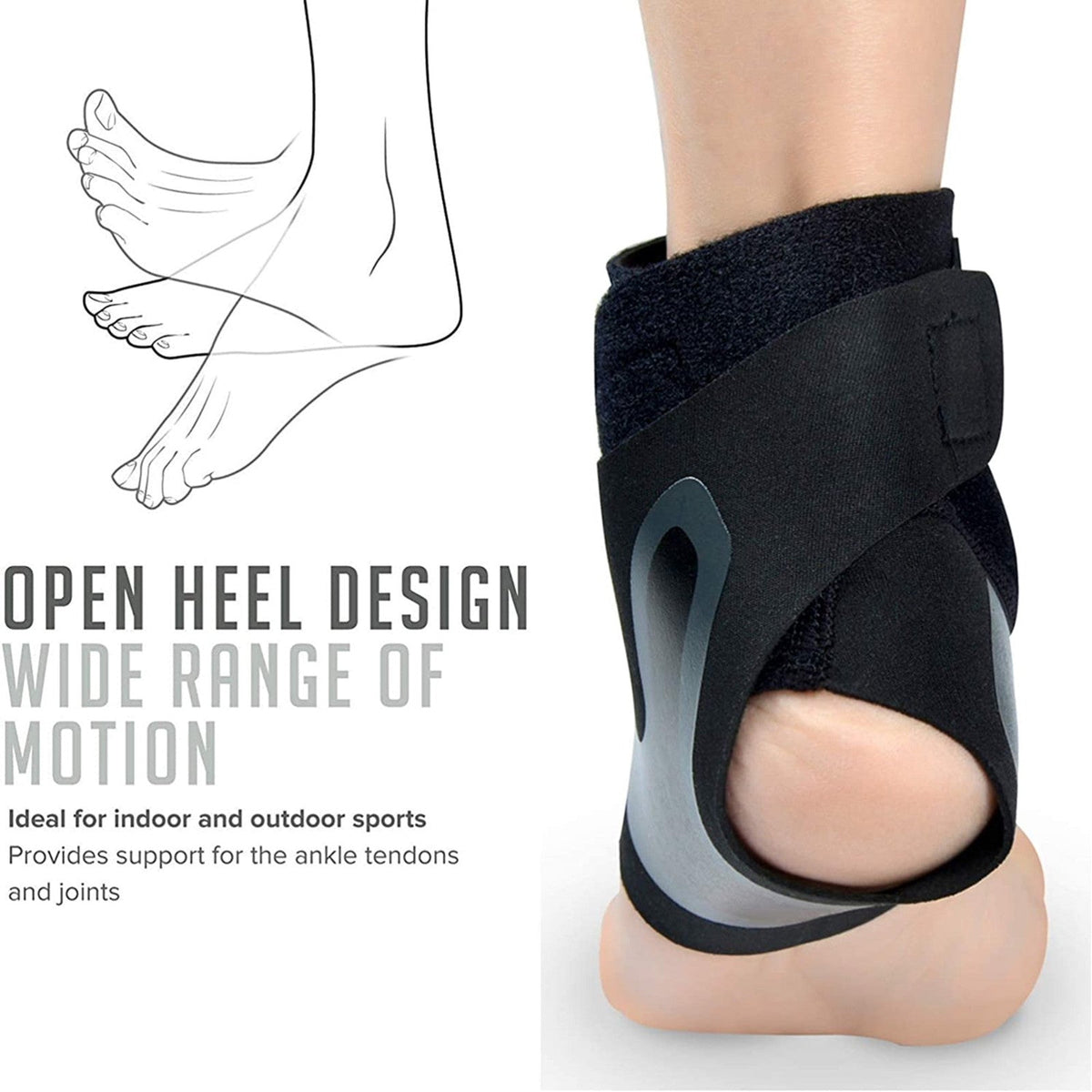 Ankle support wrap adjustable straps